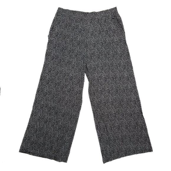 Lucia Vintage Wide Leg Pants Polka Dot Abstract Black White Women's 12 80s - Picture 1 of 7